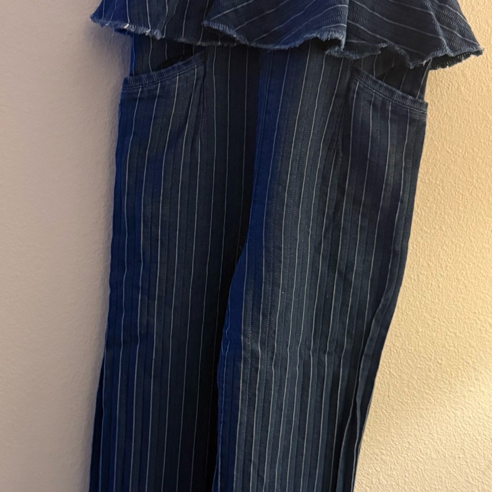 ETT:TWA by Anthropologie Navy Pinstripe Jumpsuit - Size XS - Picture 7 of 13